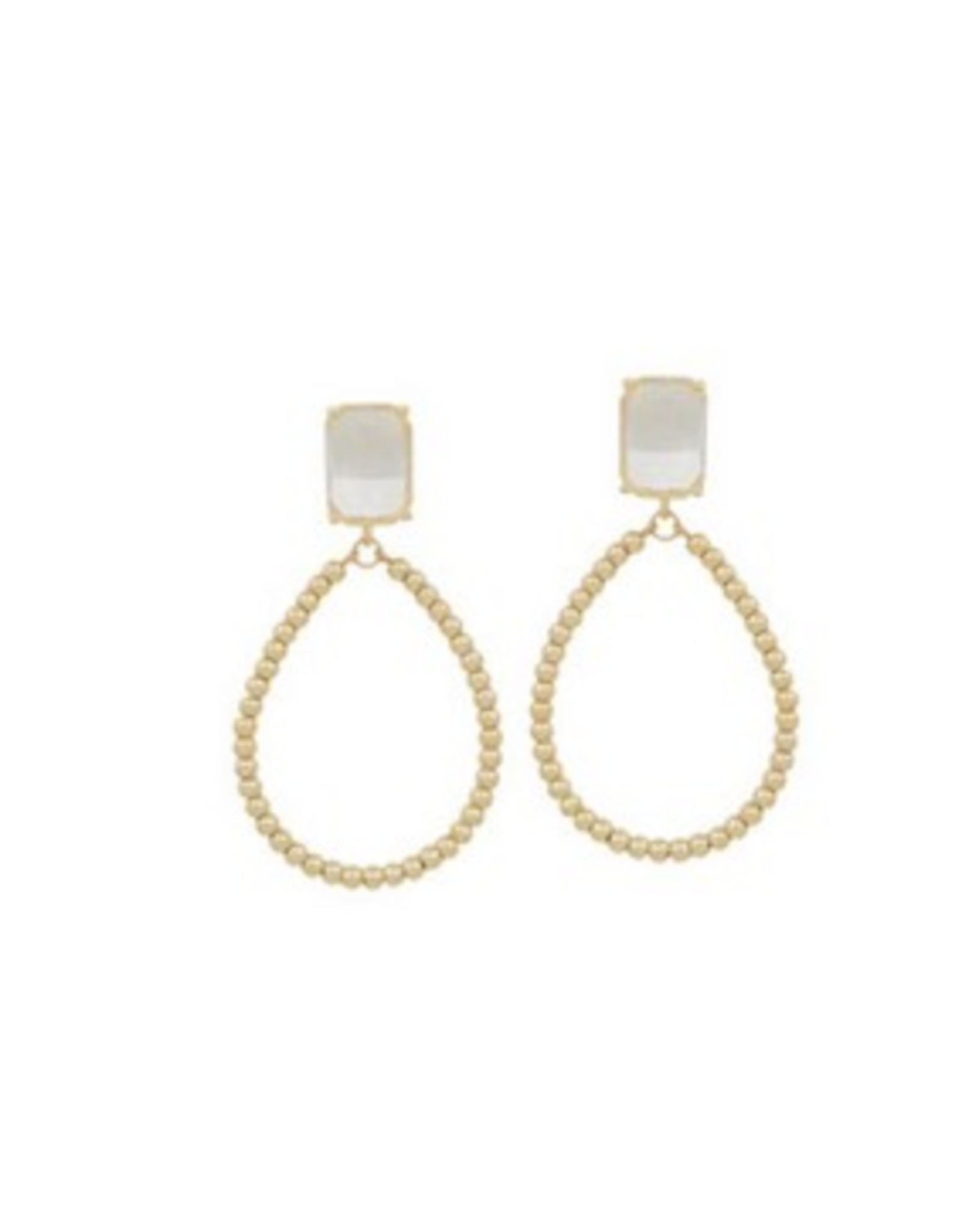 Meghan Browne Bead Tear Drop with Clear Post Earring