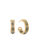 Meghan Browne Beige Mulit Encased Gold Hoop Earring