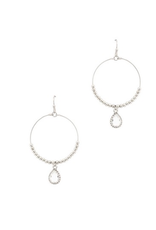 Meghan Browne Tax Circle Earring with Clear Tear Drop Earring