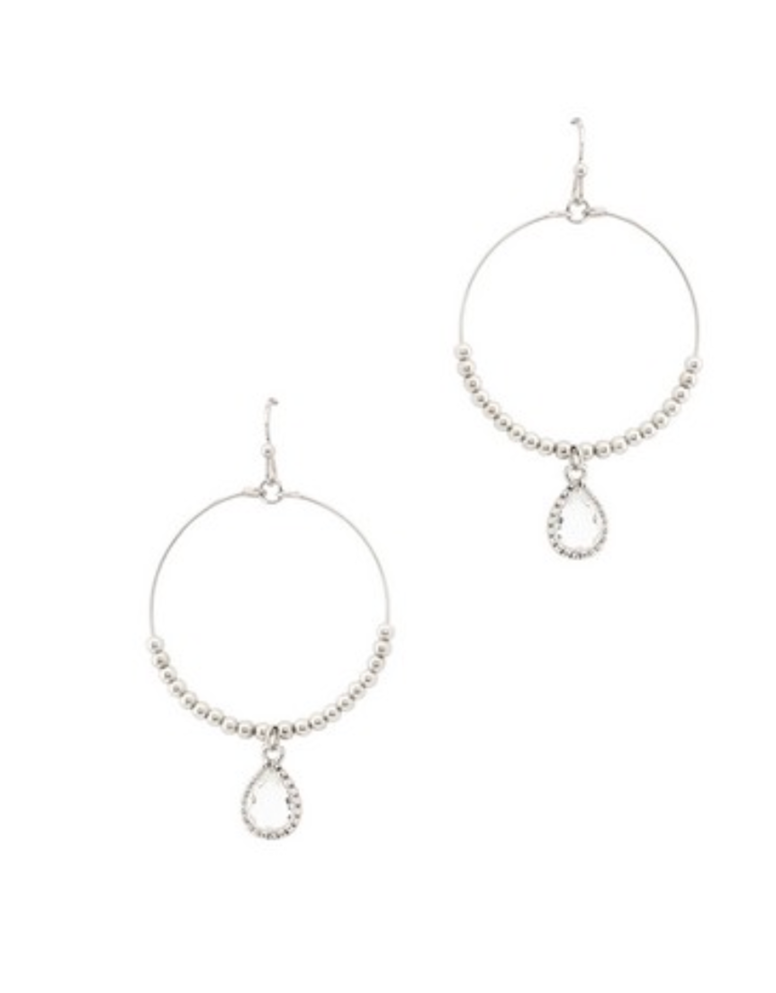 Meghan Browne Tax Circle Earring with Clear Tear Drop Earring