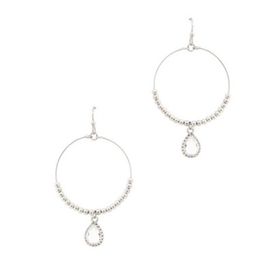 Meghan Browne Tax Circle Earring with Clear Tear Drop Earring