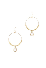Meghan Browne Tax Circle Earring with Clear Tear Drop Earring