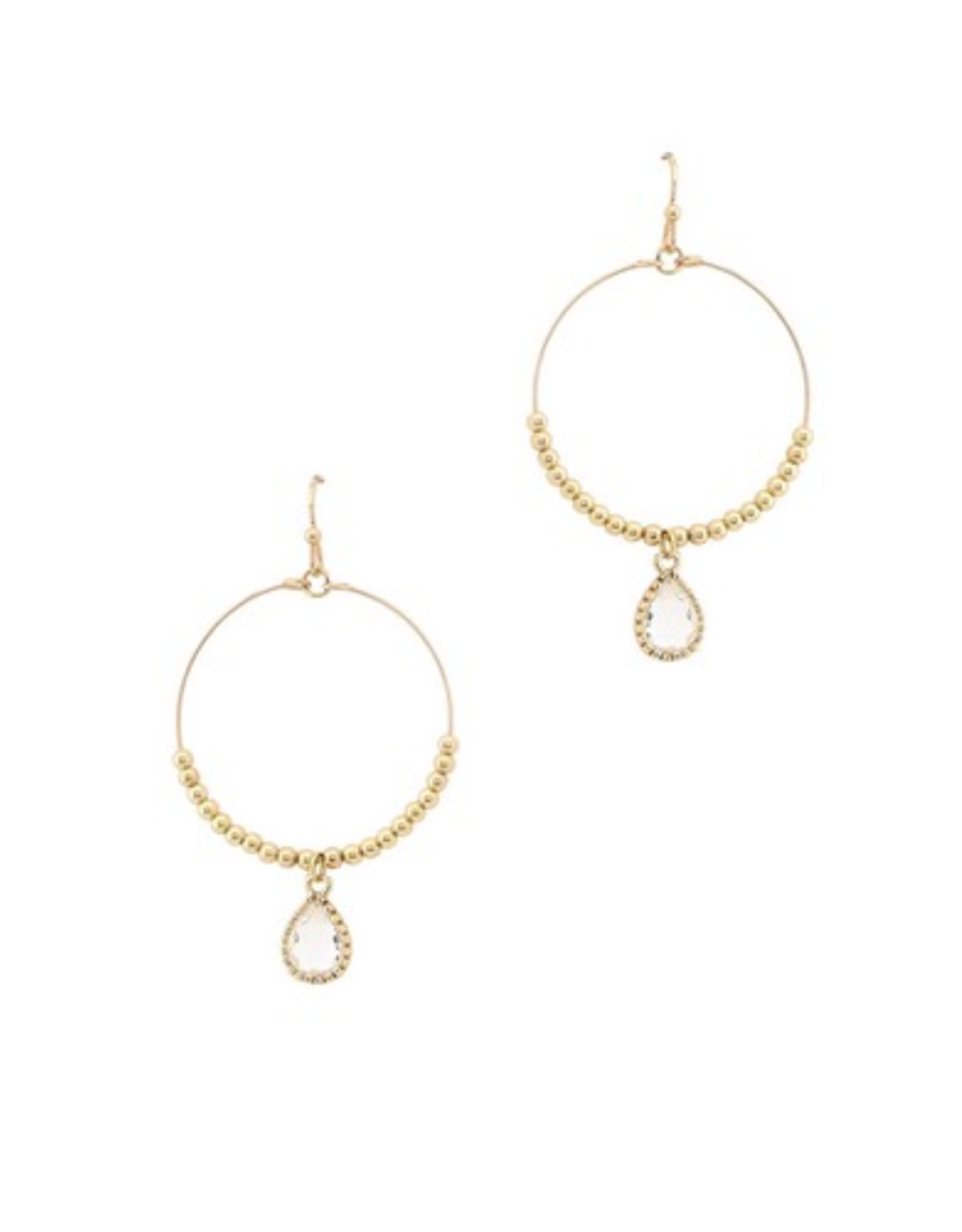 Meghan Browne Tax Circle Earring with Clear Tear Drop Earring