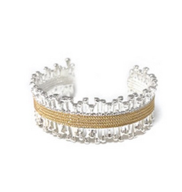 Meghan Browne Myra Silver & Gold Jagged Cuff