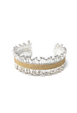 Meghan Browne Myra Silver & Gold Jagged Cuff