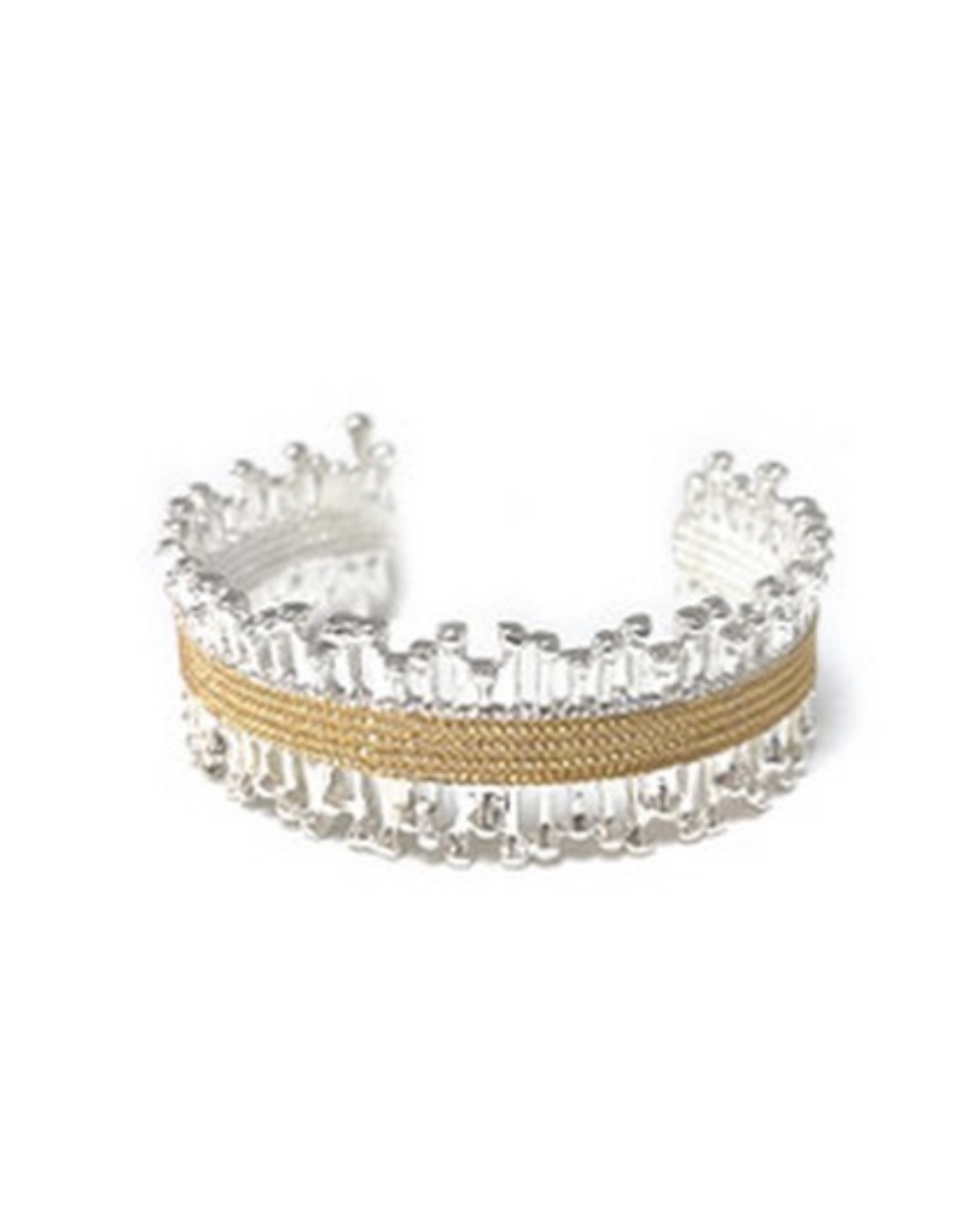 Meghan Browne Myra Silver & Gold Jagged Cuff