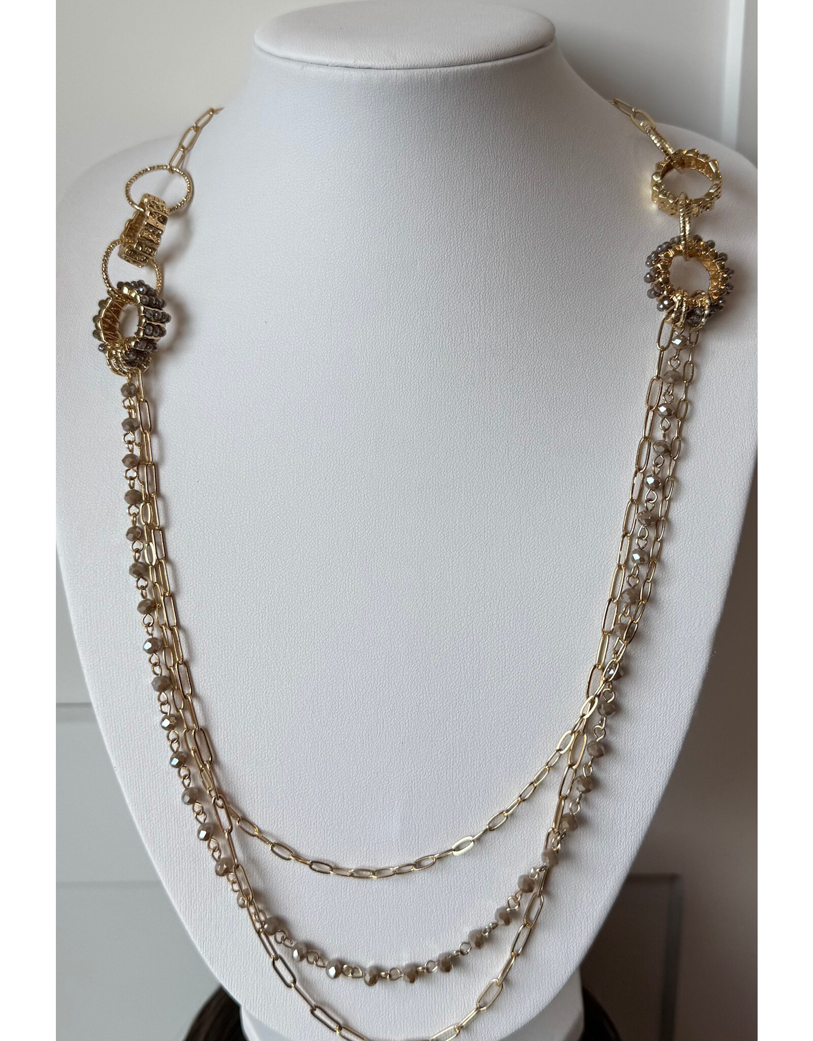 Meghan Browne Estie Gold & Gray Necklace