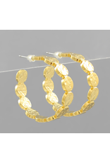 Golden Stella Golden Disc Textured Hoops