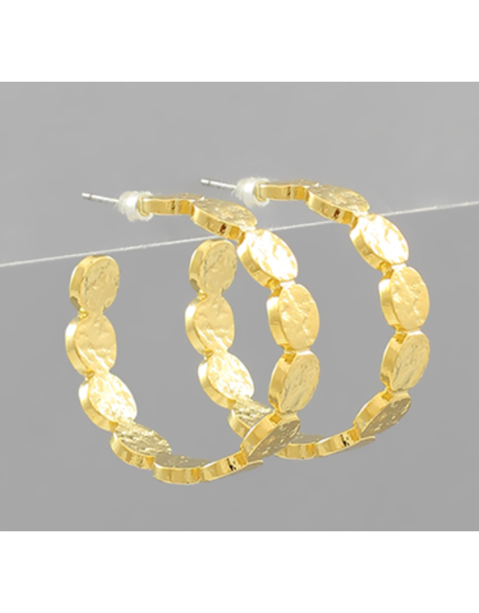 Golden Stella Golden Disc Textured Hoops