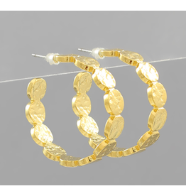 Golden Stella Golden Disc Textured Hoops