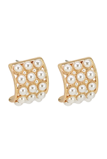 Golden Stella Deco Pearl Cluster Hoops