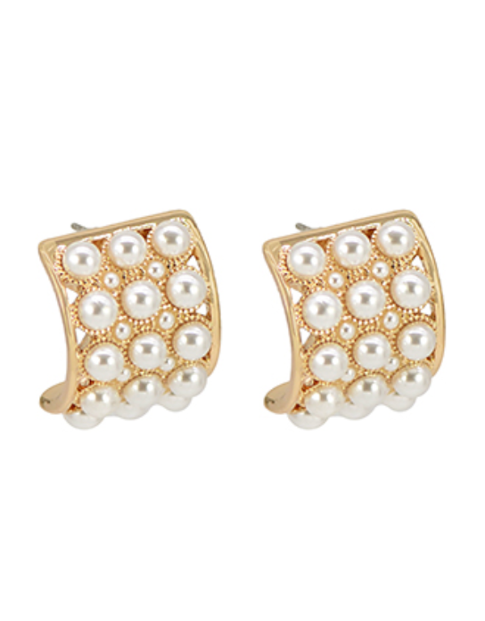Golden Stella Deco Pearl Cluster Hoops