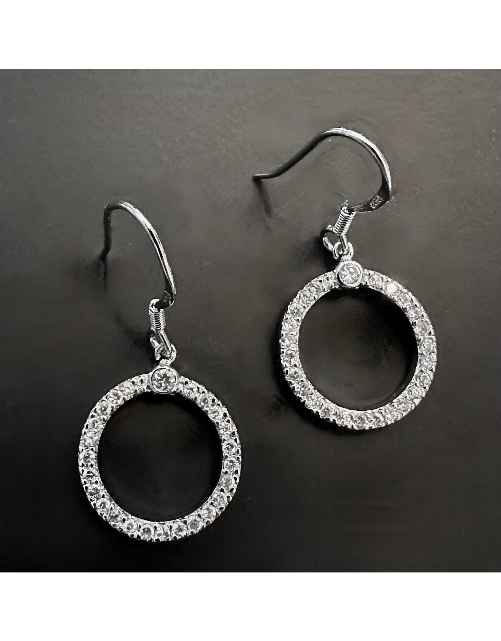 Golden Stella Circle of Sparkle Drop Earrings