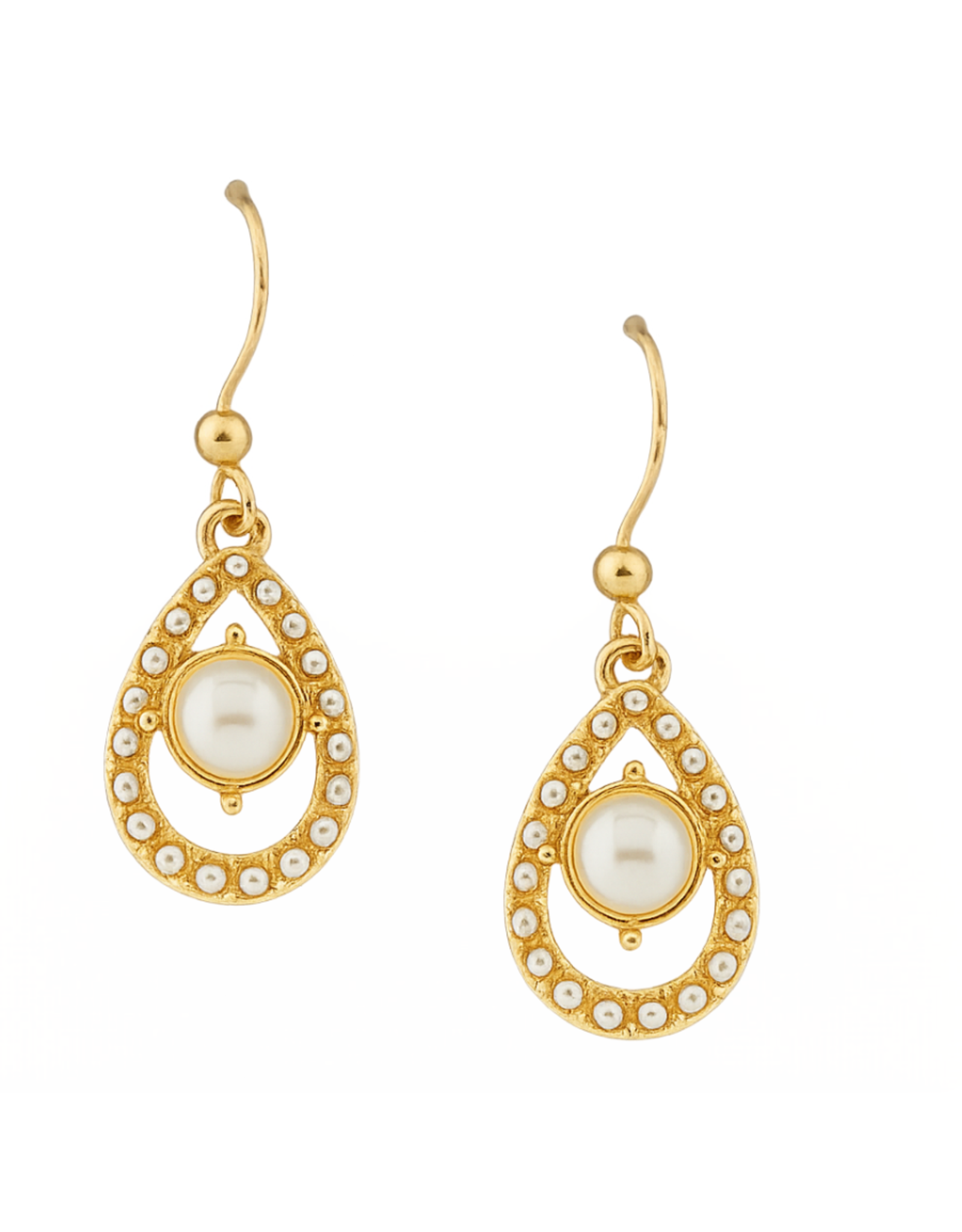 Golden Stella Pearl & Gold Teardrop Earring