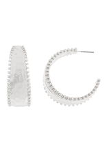 Golden Stella Hammered Ridge Hoops