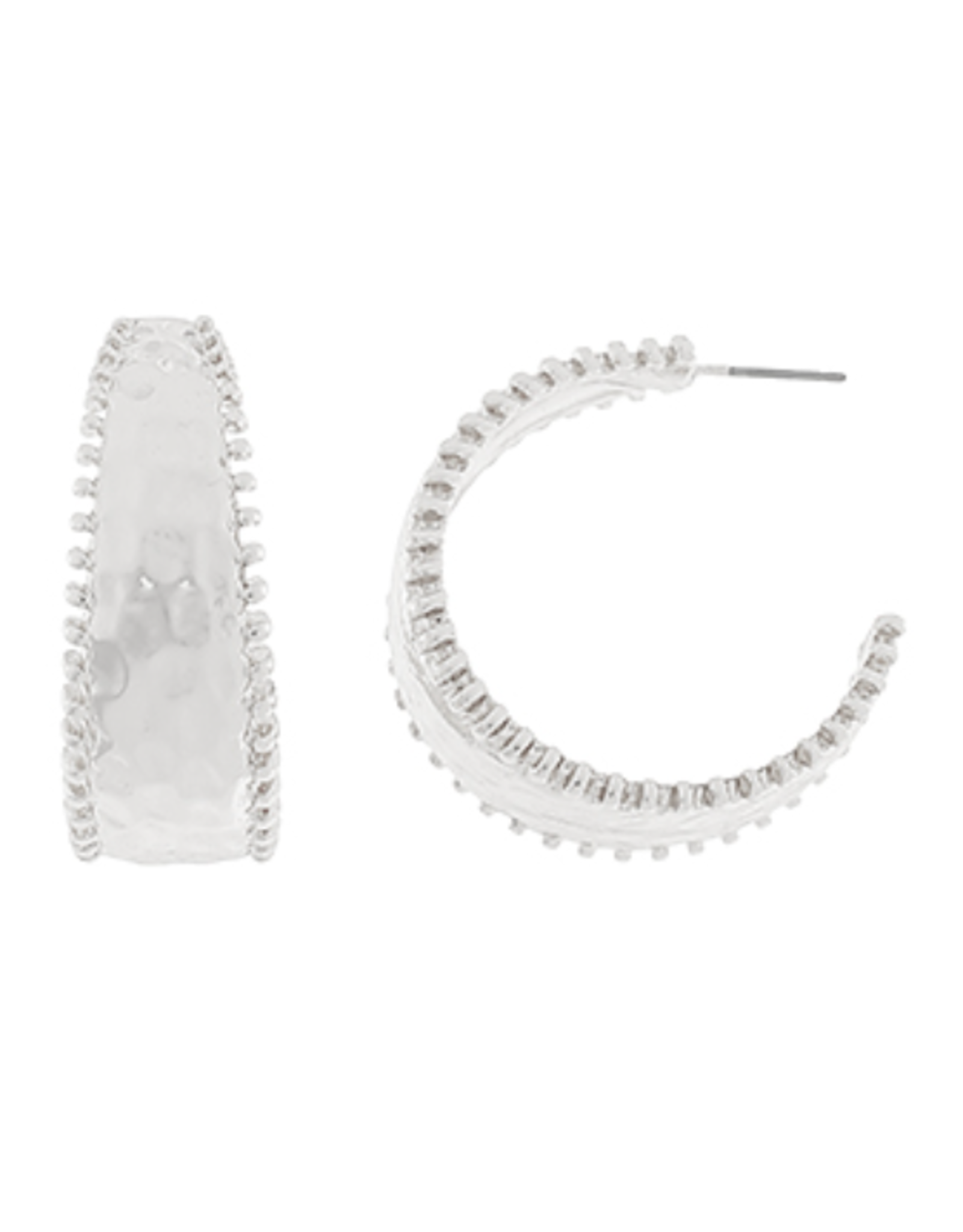 Golden Stella Hammered Ridge Hoops
