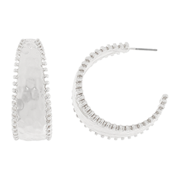 Golden Stella Hammered Ridge Hoops