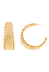 Golden Stella Hammered Ridge Hoops