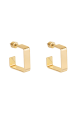 Golden Stella Modern Edge Square Hoops