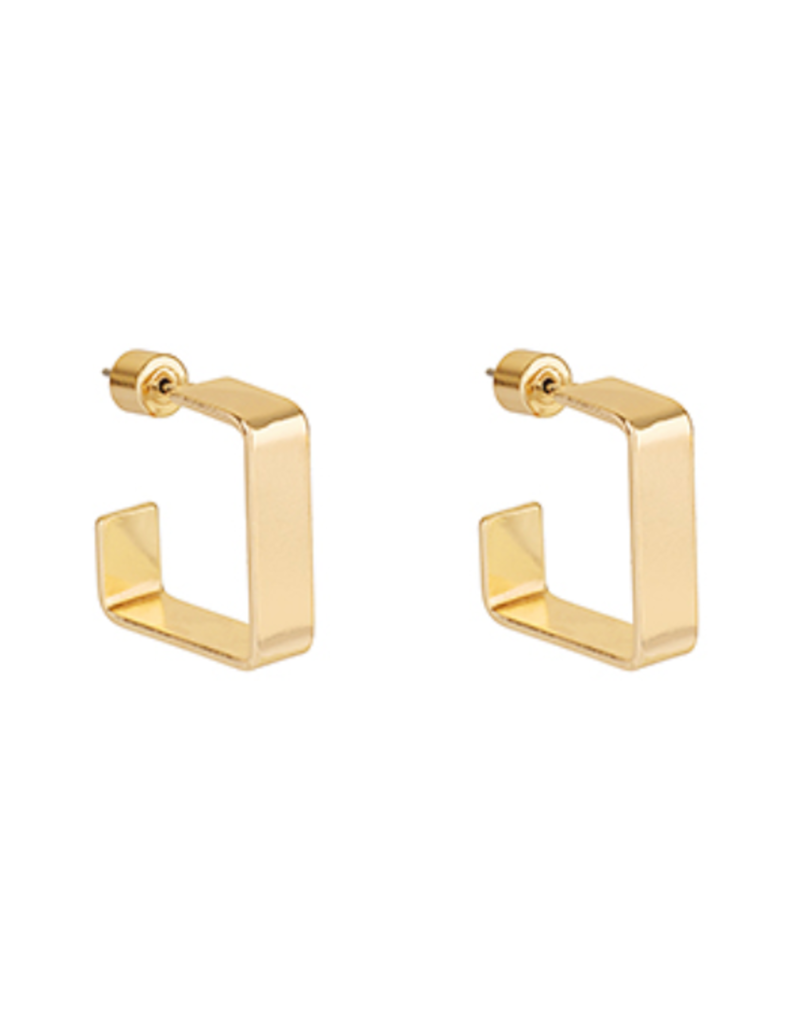Golden Stella Modern Edge Square Hoops