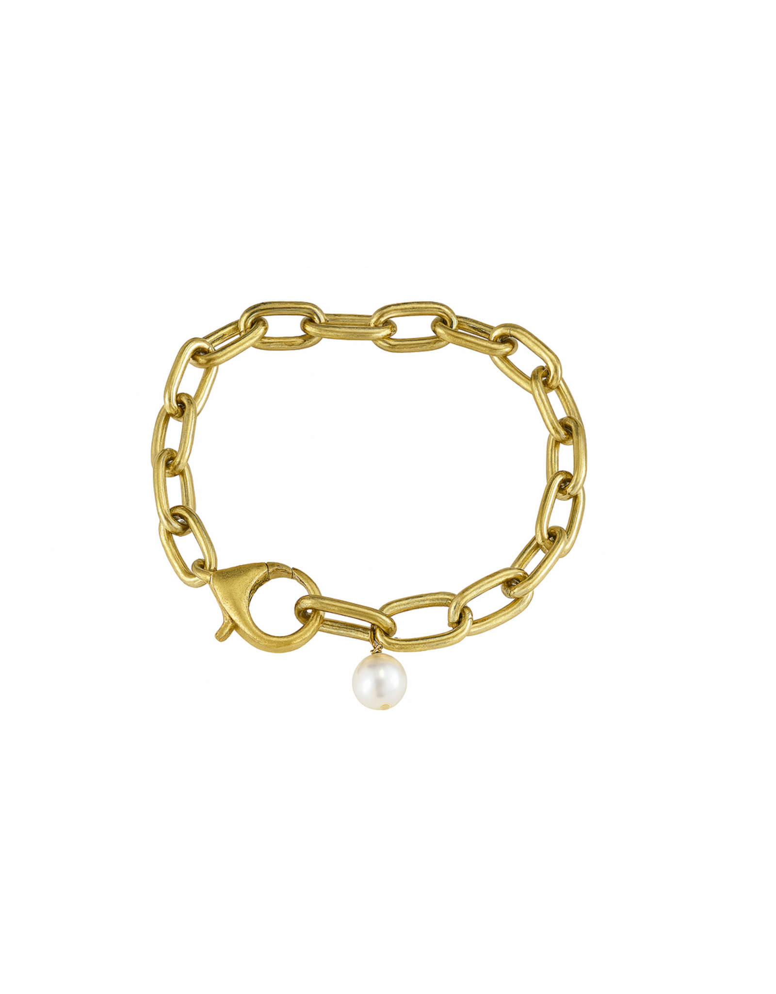 Maryna Gold Tone Chain Bracelet, Single Pearl
