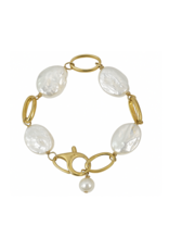 Maryna Pearl & Gold Link Bracelet