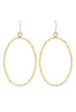 Golden Stella Hammered Oval Hoops