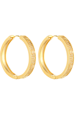 Golden Stella Love Lock Gold Hoops