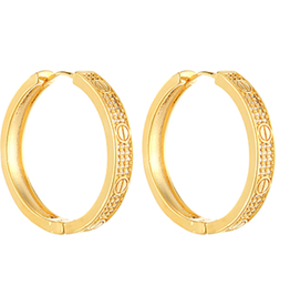 Golden Stella Love Lock Gold Hoops
