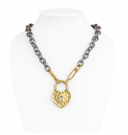 Maryna Heart & Steel Necklace