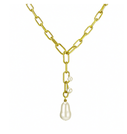 Maryna Pearl Drop Y-Chain Necklace