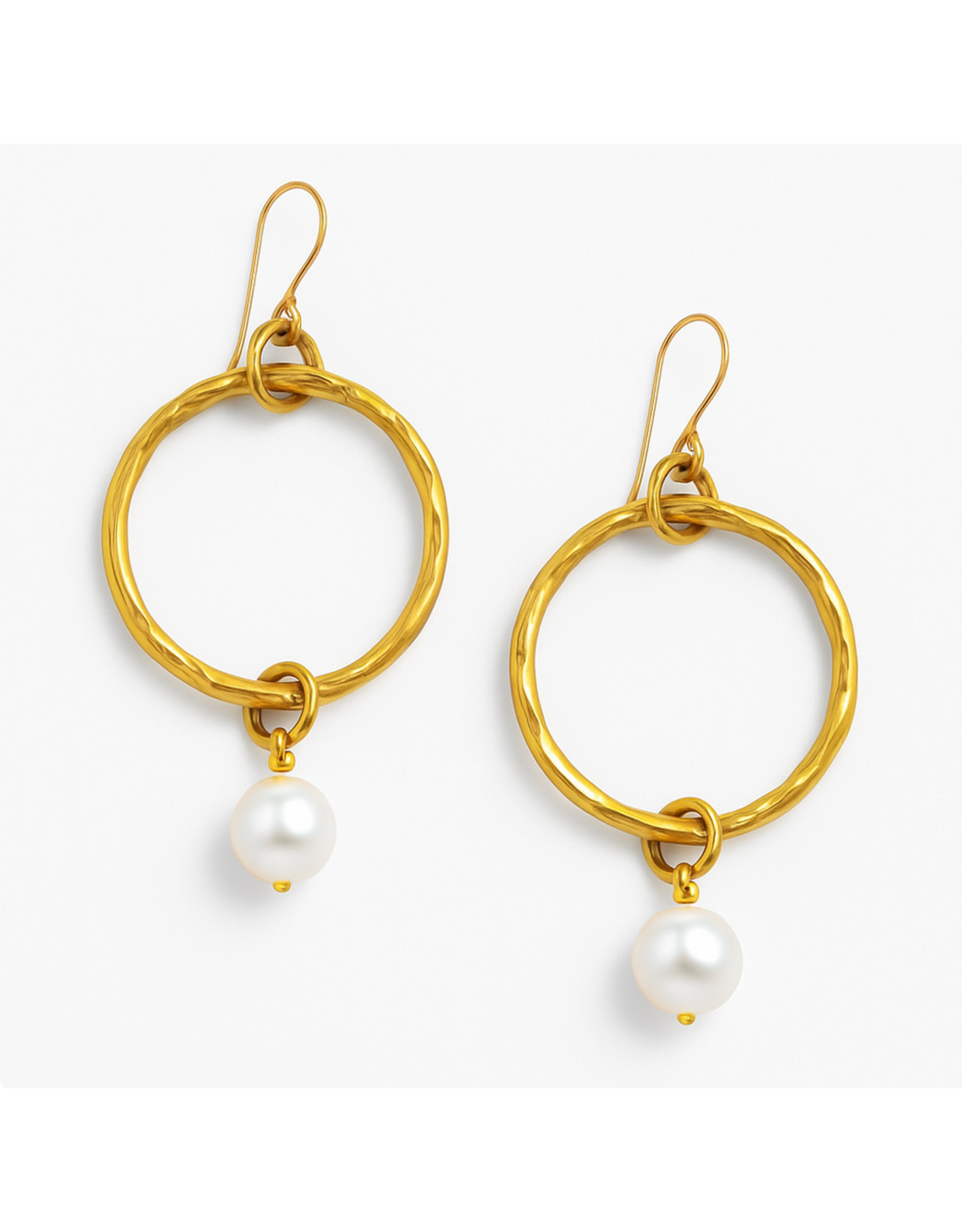 Maryna Golden Halo Pearl Drop Earrings