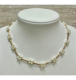 Golden Stella Blossom Pearl Collar