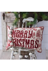 audreys Red Christmas Toile Pillow