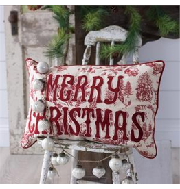 audreys Red Christmas Toile Pillow
