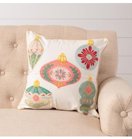audreys Merry Ornament Embroidered Pillow