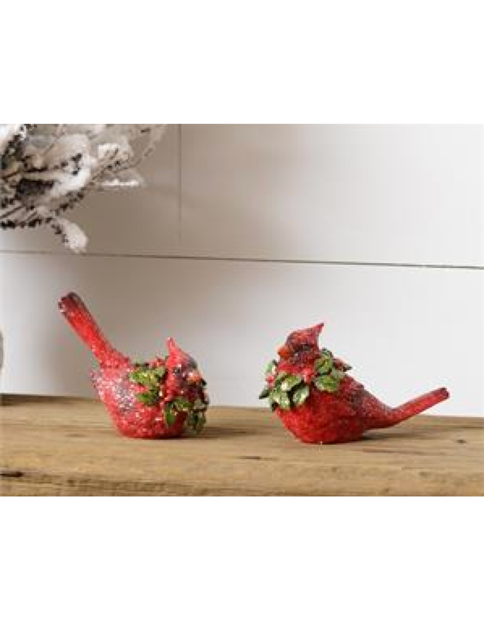 audreys Glittered Wreath Cardinals