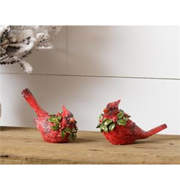 audreys Glittered Wreath Cardinals