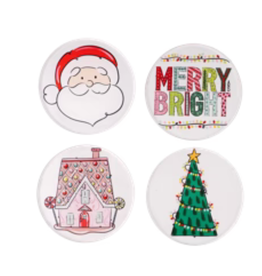 Glory Haus Merry & Bright Acrylic Coaster, set of 4