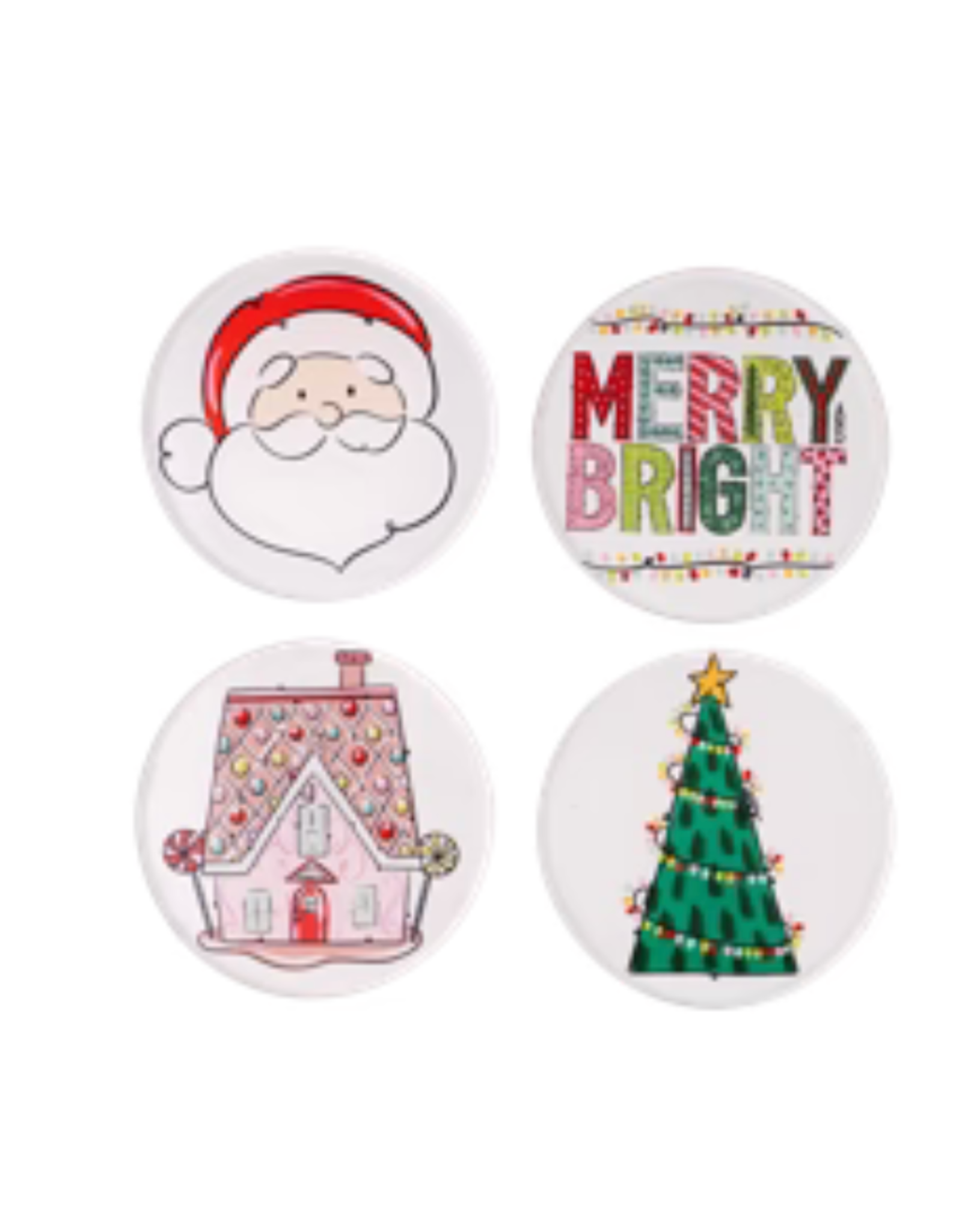 Glory Haus Merry & Bright Acrylic Coaster, set of 4