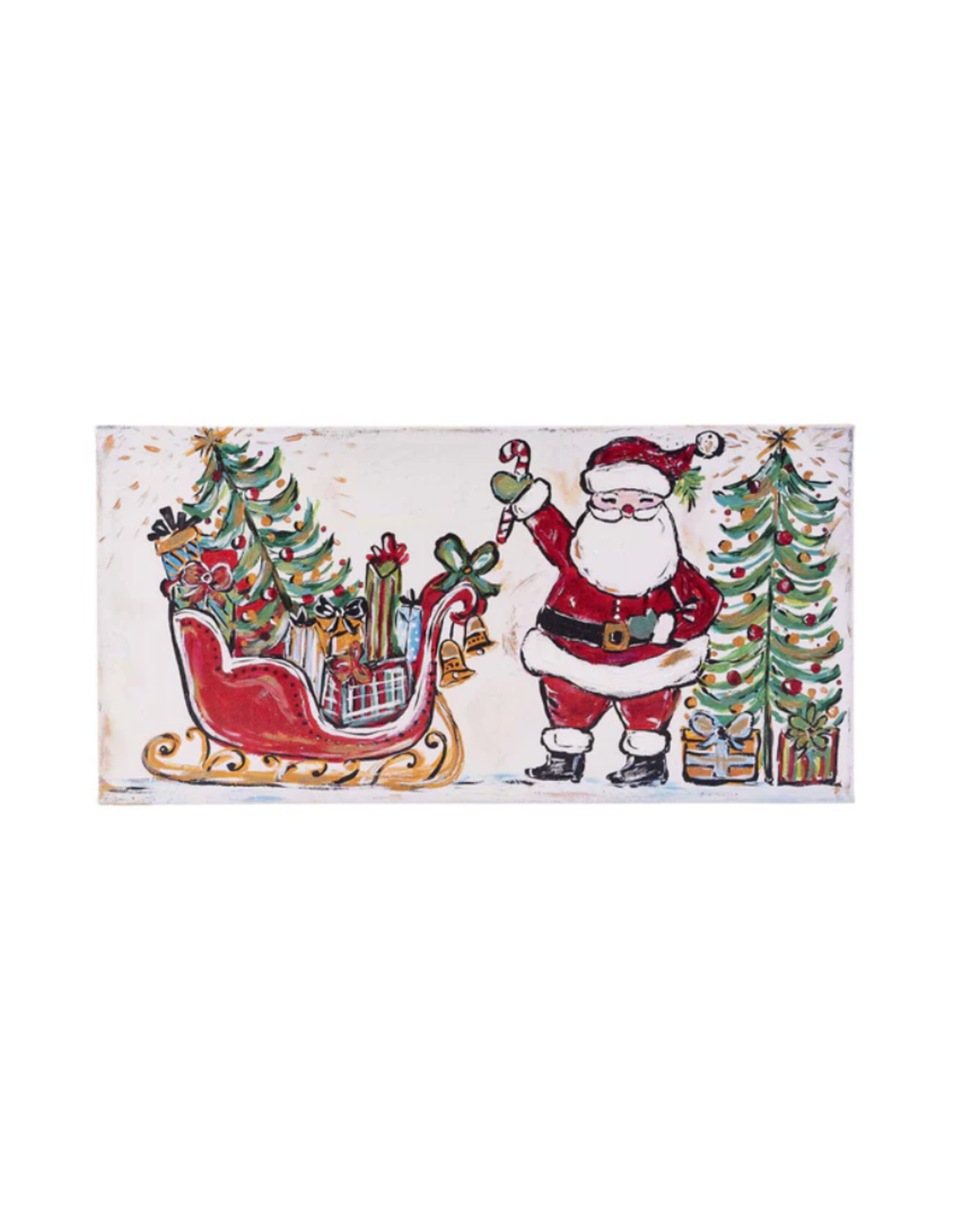 Glory Haus Holly Jolly Santa Sleigh Canvas