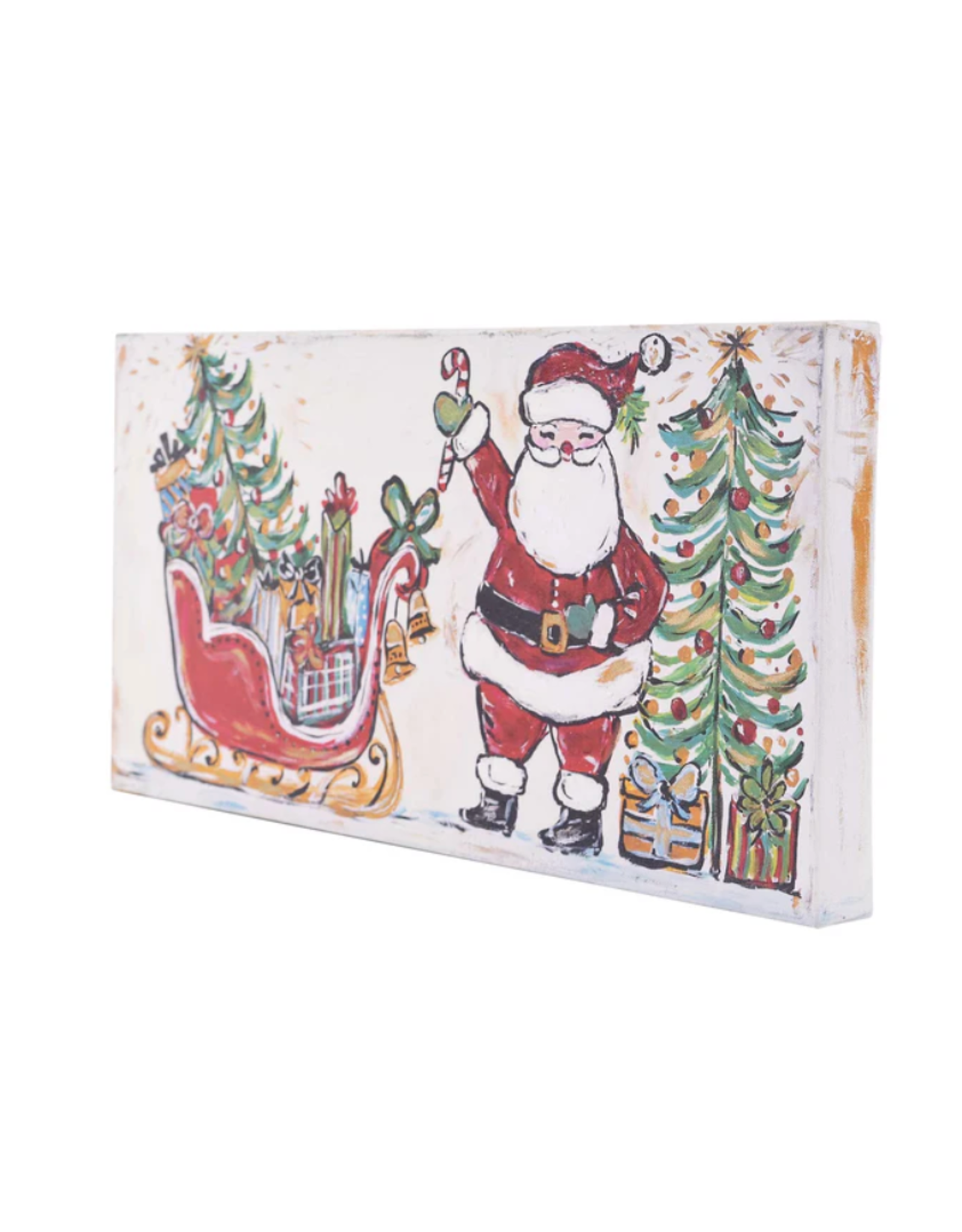 Glory Haus Holly Jolly Santa Sleigh Canvas