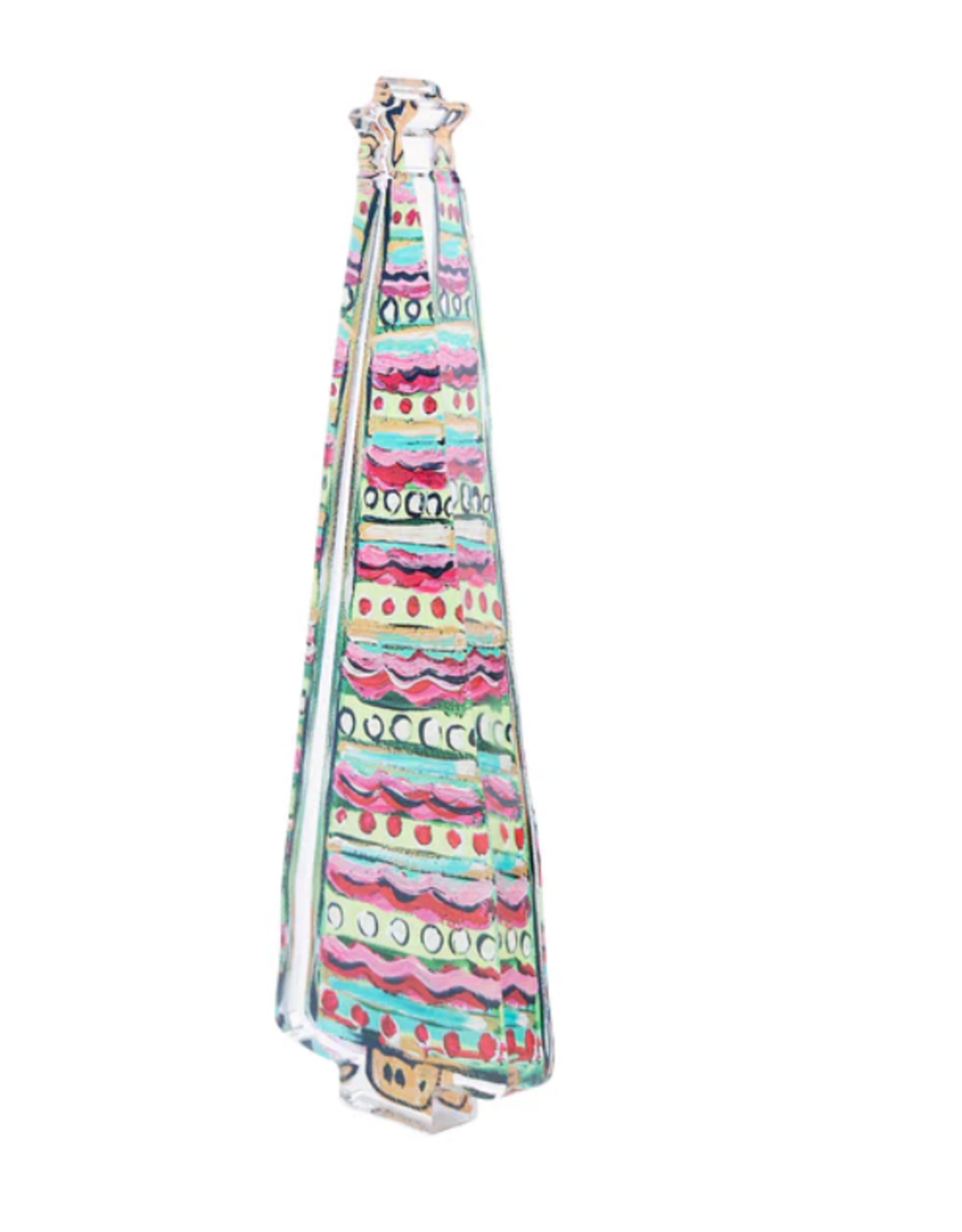 Glory Haus Red Wavy Stripe Christmas Tree Acrylic Stand