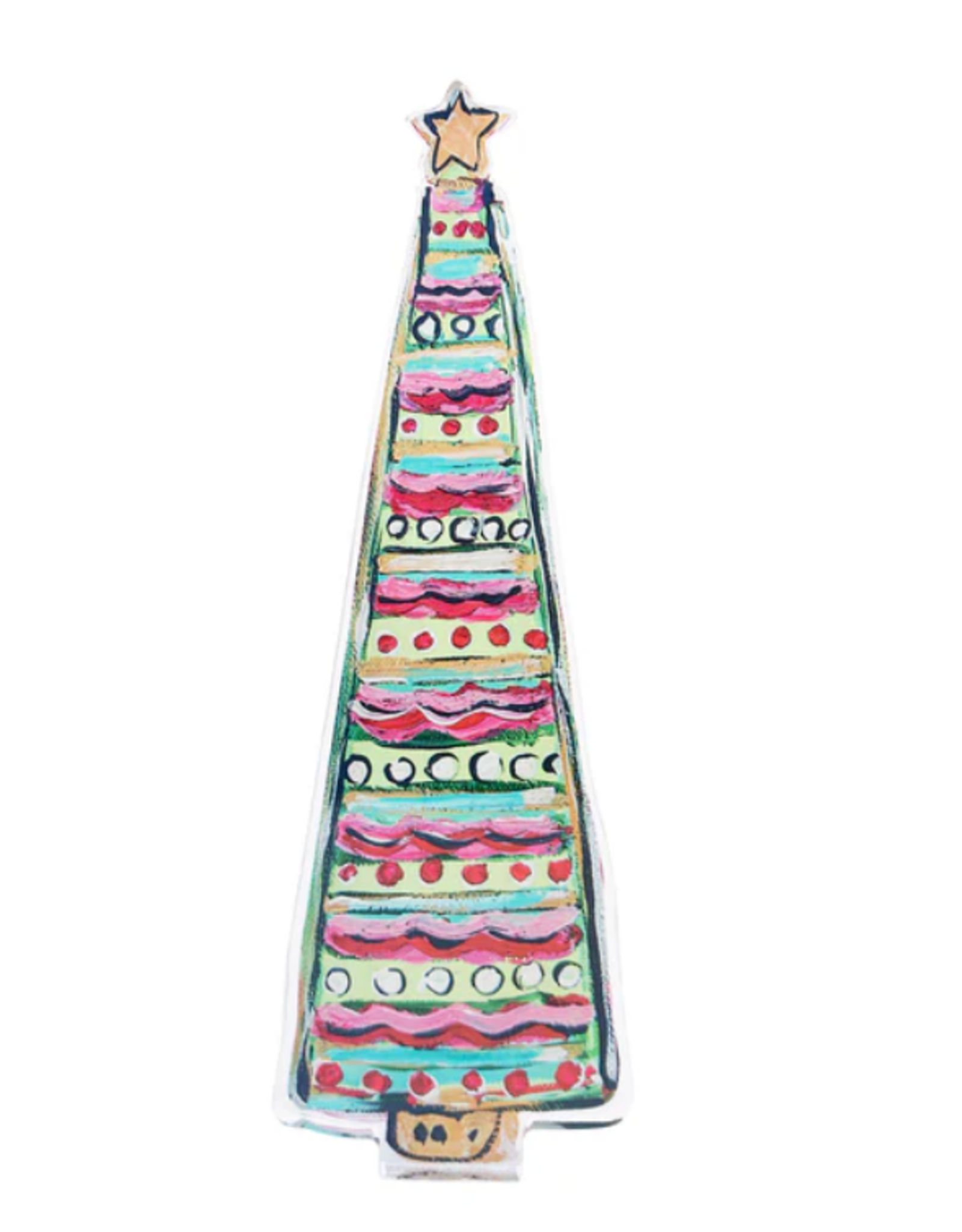 Glory Haus Red Wavy Stripe Christmas Tree Acrylic Stand