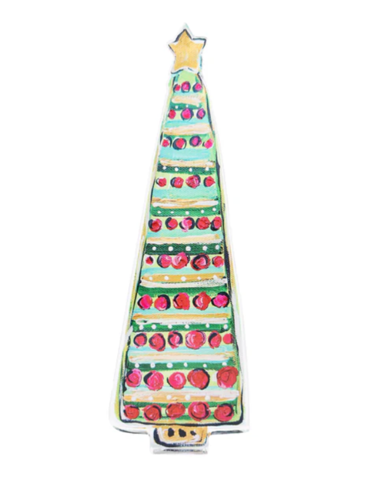 Glory Haus Bright Gold & Green Christmas Tree Acrylic Stand