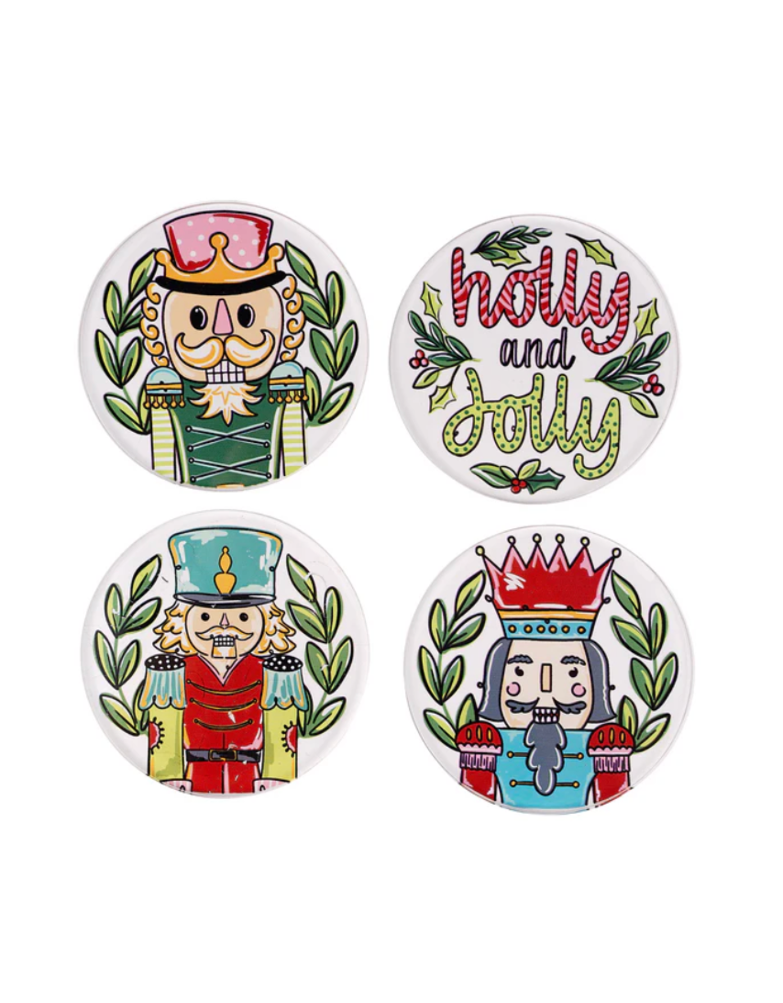 Glory Haus Holly Jolly Nutcracker Coaster, set of 4
