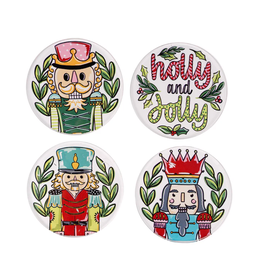 Glory Haus Holly Jolly Nutcracker Coaster, set of 4