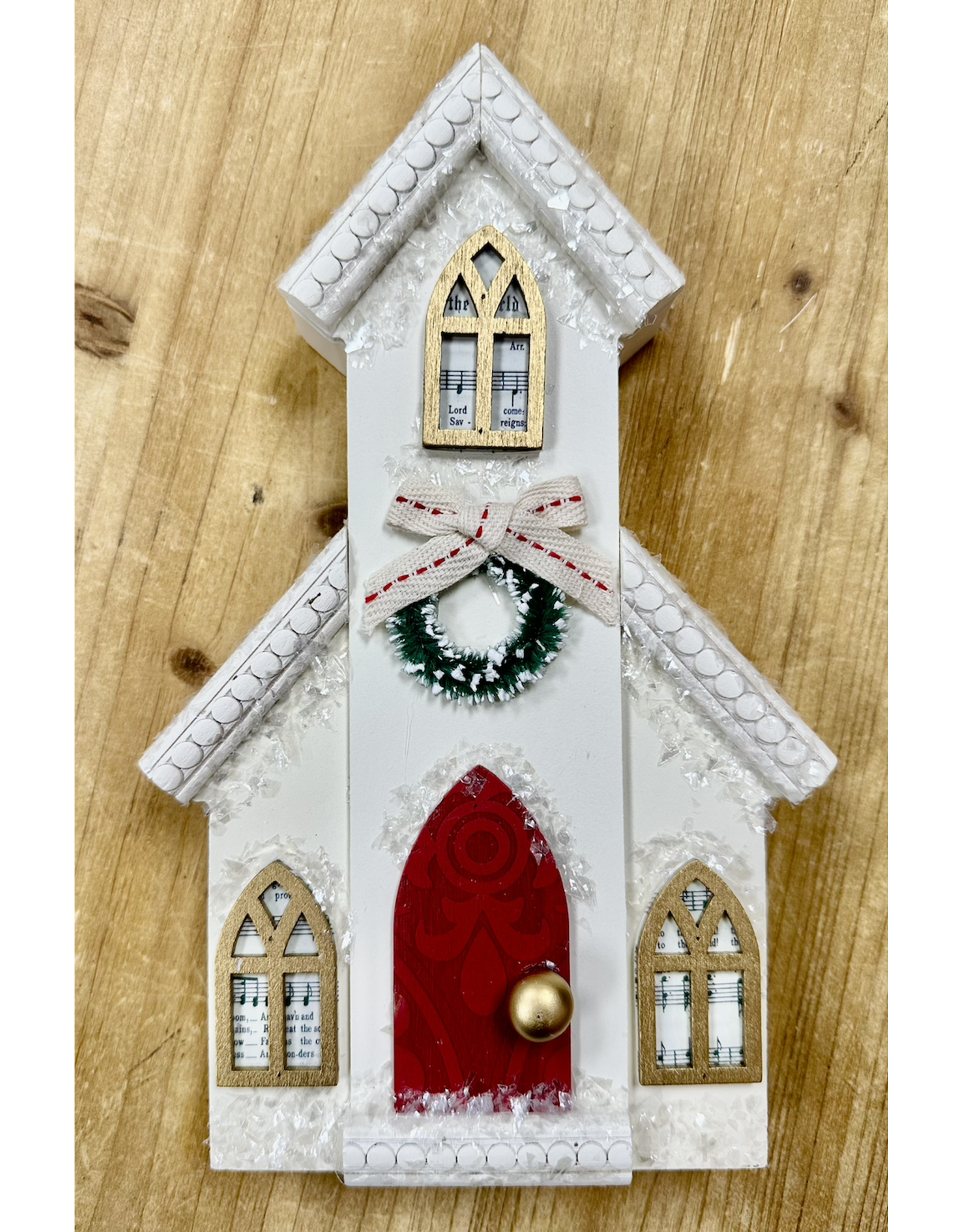 Glory Haus Red Door Church Figurine, Medium