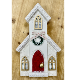 Glory Haus Red Door Church Figurine, Medium