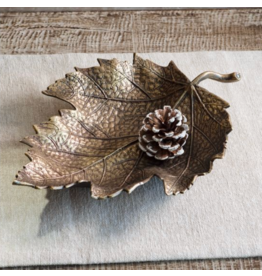 PD Home & Garden Antique Gold Leaf Tray